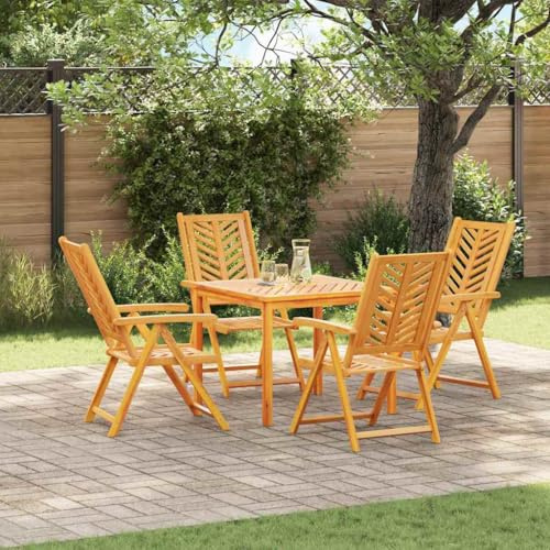 KTHLBRH Moderner Liegestuhl für den Außenbereich, aus Holz, funktionales Design mit verstellbarer Rückenlehne und flachen Armlehnen, Braun für Garten oder Terrasse, Klappstuhl zur Entspannung
