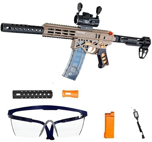 FunBlasters Gel Blaster Gun MK7 – Automatische Elektrisch Wasserpistole 0.25J – Mit Schutzbrille und Akku – Watersoft Leistungsstarkes Gewehr Waffe Gewehr – Erwachsene Gelfire Water Gun