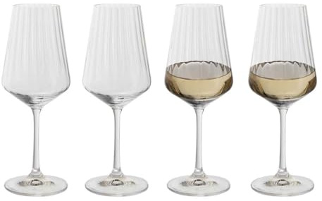 Dartington Crystal Cheers! Optic White Wine Glasses – 350ml Set of 4