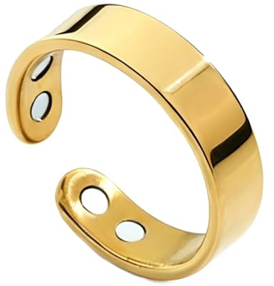 KVeaulse Anti Stress Ring für Damen & Herren Wechseljahre | Verstellbarer | Edelstahl Anxiety Ring zur Entspannung im Alltag | Modischer Fingerring & Magnetring | Abnehmen Schlafqualität