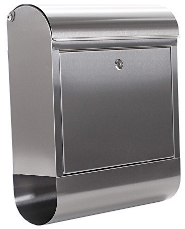 Profirst Briefkasten Mail PM 730 Edelstahl Zylinderschloss BxH 38,5x43,5cm Befestigungsmaterial Zeitungsrolle Wandbriefkasten großes Fassungsvermögen