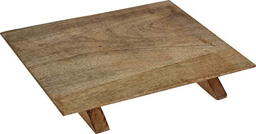 Excellent Houseware Mango Wood Wooden Cheese Meat Serving Display Board Platter on Legs (30x22.5cm)