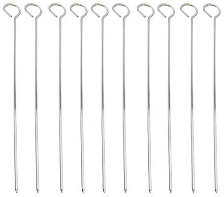 Rukauf - 20 Spiedini per Barbecue in Acciaio Inox, 30 cm, per Carne e Verdure