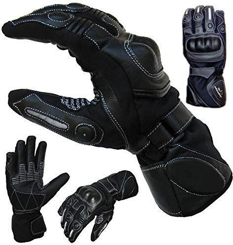 PROANTI Sommer Regen Motorradhandschuhe mit Visierwischer Motorrad Handschuhe (M)