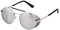 Ultra Silber mit silbernen Verspiegelten Gläsern Steampunk Tiefblende Sonnenbrille Retro Damen Herren Rundbrille Metall Gothik Kreis Cyber Cosplay Brille UV400 Unisex