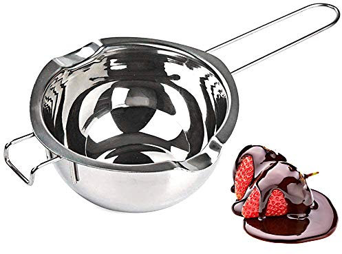 Recipiente de acero inoxidable para caldera doble de 600 ml para derretir chocolate, mantequilla y hacer velas, inserto universal de acero 18/8