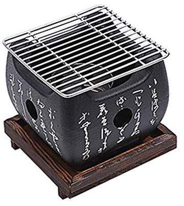 Amusingtao Mini barbecue de table au charbon de bois japonais, plaque de barbecue, réchaud de cuisson portable, accessoires de table de fête