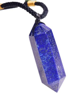 AITELEI Pendentifs en Cristal de guérison en Lapis Lazuli Naturel, Pendentif en Pierre précieuse à Double Pointe, Bijoux Chakras pour Hommes