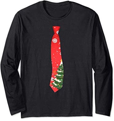 Weihnachten Krawatte Lustiges Schlips Geschenk Jungen Herren Langarmshirt