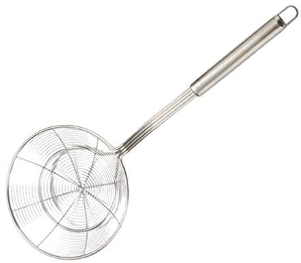 Cabilock Écumoire De Friteuse Louche de Araignée en Acier Écumoire Cuillère à Cuillère en avec Poignée Résistante à La pour La La Friture des Aliments (Diamètre Écumoire Araignée