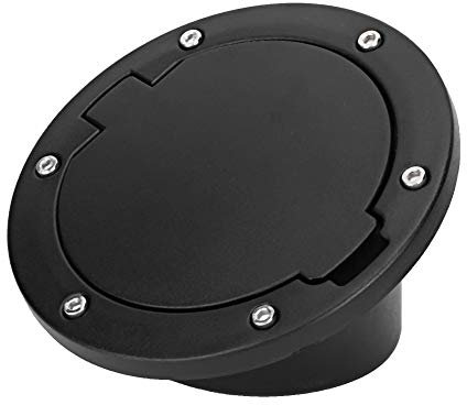 KIMISS Schwarze ABS Tankdeckelabdeckung, Kraftstofftankdeckel Kraftstoffeinfülltür Tankdeckelabdeckung Zubehör Passend für JK 2007-2017 Autozubehör