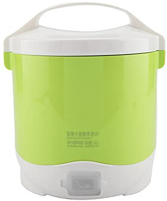 Shipenophy Olla arrocera Multifuncional portátil eléctrica de 24V 180W 1.6L, Olla de arroz para Alimentos, Olla de Granos de arroz para Coches, Camiones(Verde)