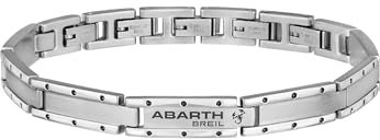 BREIL - Herrenarmband Abarth Collection TJ3100 - Herrenschmuck - Poliertes & Gebürstetes Herren-Stahlarmband, mit Spiegel-/Satin-Finish und Steckverschluss - Verstellbare Länge von 17,5 bis 22,5 cm