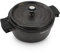ROSSETTO Cocotte Ronde en Fonte Noire, Faitout Induction Fonte d'Aluminium, Revêtement Anti-adhésif Aspect Pierre,Avec Couvercle Coussinets en Silicone Amovibles Tous Feux (24cm, 4.5L)