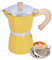 Natudeco Cafetera Cafetera Cubana Moka Pot Percolador Estufa de Aluminio Espresso Pot para Espresso clásico Estilo Italiano clásico(Amarillo)
