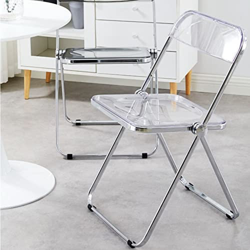 Willonin Transparenter Klappstuhl für Bankett Konferenz Party - Starke Obust Metallrahmen Acryl Balkon Sonnenbaden Stabil Und Leicht (Weiß)
