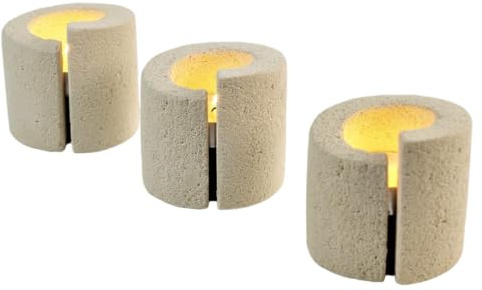 Portacandele Cilindrico Set Di 3 Idea Portalumini In Pietra Design Moderno Design Per Bomboniere Decorazioni Porta Lumini Lavorato Artigianalmente Made In Italy