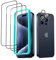 ESR für iPhone 15 Pro für Panzerglas, 3 Displayschutzfolien aus gehärtetem Glas und 1 Set einzelner Kamera Schutzfolien, 2,5D gebogene Kanten, vollständiger Militärnorm Schutz, kratzfest