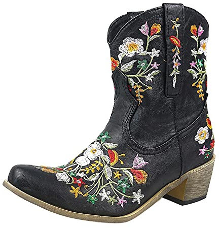 Stivali Alti Donna Bianchi Alta Allacciare Tela Stivali Stivali Moto Stivali Donna Invernali Stivaletti Cowboy Western Ciabatte Donna estive comode Sandali Donna con Tacco e Plateau Nero-1 40