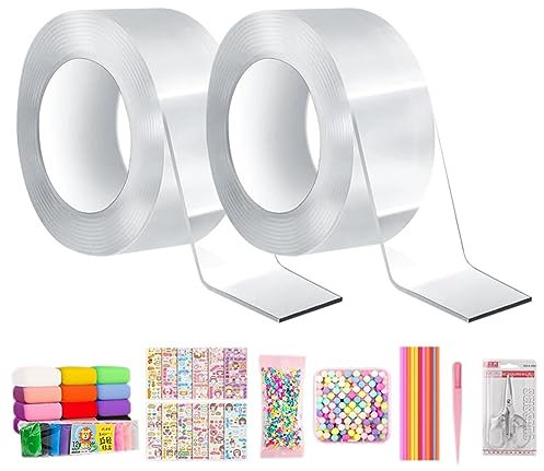 Durratou Nano Tape Kneten, Blasen, Nanoband, komplettes doppelseitiges Klebeband, 2 Rollen
