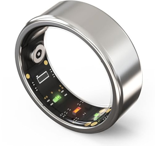 Smart Ring, Fitness Smart Ring, 7 Tage Akkulaufzeit, magnetische Aufladung, wasserdicht und energiesparend, zur Überwachung von Gesundheit, Körpertemperatur, Schlaf und Herzschlag, Fitness ( Color : S