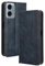 WBWONE Leather Folio Cover per Motorola Moto G34, Custodia in Pelle PU Magnetica Libro Flip Portafoglio con [Funzione Stand]. Blu