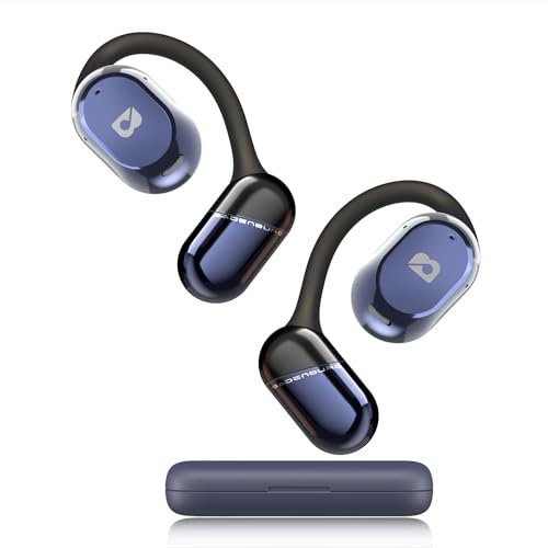 BADENBURG OPENBEAT 1 Open Ear Bluetooth 5.3 Kabellose Kopfhörer,50H+ Wiedergabe, leistungsstarker 16,5-mm-Titantreiber, IPX5 wasserdicht, 4-Mic ENC, Komfort und Hörschutz(Blau)