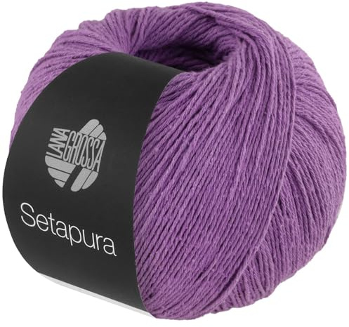 LANA GROSSA Setapura | Angenehm weiches, mattes Seidengarn | Handstrickgarn aus 100% Seide | 50g Wolle zum Stricken & Häkeln | 200m Garn FB7