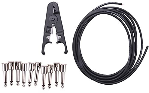 Aywndgdj 10Ft Guitar LöTfrei Pedalboard Kabel Kit Angle Audio 6.35 Stecker für Gitarren Effekt Pedale