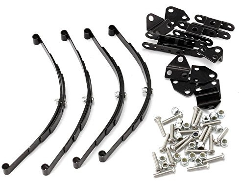 Yuuinnter 4Pcs 1/10 Leaf Springs Set HighLift Chassis for 1/10 D90 RC Crawler Car Parts Black