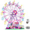 NEWRICE Juego de construccion de Noria giratoria con Luces,Parque de Atracciones Juego de Bloques de construccion Juguetes para niños Mayores de 8+ años.Niñas (Noria Rosa)