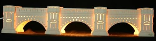 Tietze Erzgebirgsdesign Großer 70cm LED 3D Schwibbogen Sockel - Erhöhung Augustusbrücke - perfekt für Lichterbogen Dresden Frauenkirche - Handwerkskunst aus dem Erzgebirge, ti6210