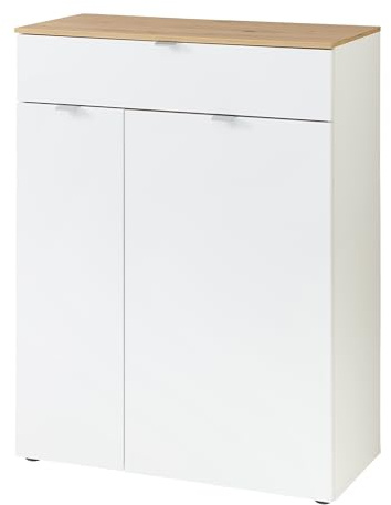 möbelando Schuhschrank >Bari< in Weiß matt, MDF, Spannplatte - 78x103x38cm (BxHxT)