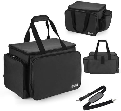 Multi-Purpose Picnic Bag - Outdoor Camping Organizer Storage Bag for Cooking Utensils, Tableware, Gas Bottles, and Spices | Waterproof and Durable | 19.5x13.5x11 inches (Dark Gray)