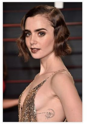 Lily Collins Poster auf Leinwand, Wandkunst, Dekordruck, Bild Gemälde für Wohnzimmer, Schlafzimmer, Dekoration, ungerahmt, 50 x 75 cm