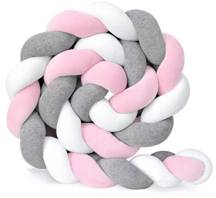 xinwanhong Bettschlange Geflochten, Kuschelkissen Kinder Kissen Deko, Geflochten Bettschlange Nestchen Babybett Knotenkissen, Zierkissen Stillkissen,Deko Kissen Für Schlafzimmer Wohnzimmer,M,1.5m