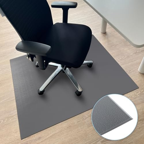 Floordirekt Bodenschutzmatte 75 x 100 cm, Dunkelgrau - mit abgeschrägter Kante - Bürostuhl Unterlage aus PVC, Bodenschutz, Unterlegmatte, Schutzmatte für Laminat, Parkett, Hartböden (Kleopatra)