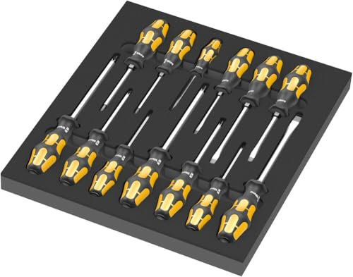 Wera 9714 Thermoformed Sponge Chisel Screwdriver Set 1, 13 Pieces