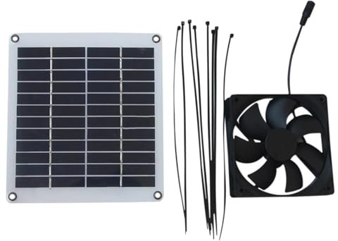 Wpsagek Solar Fan for Outside Dog Kennel,Outdoor Chicken Coop Solar Fan - Energy Saving Exhaust Fan, Dustproof Pet Houses Fan for Walls, Pet Cages, Railings