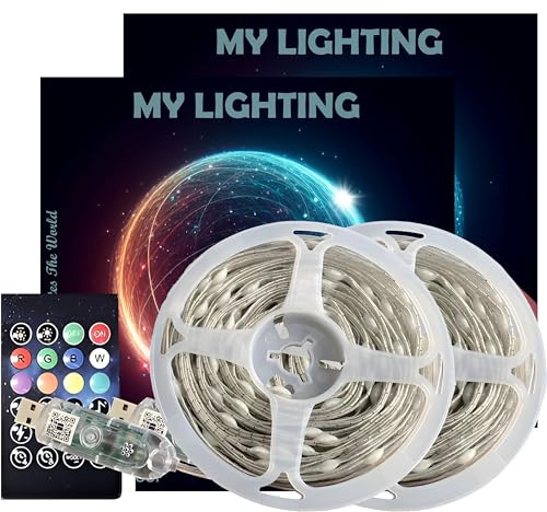 My Lighting 10M Smart RGB Fairy String Lights | 100 LEDs, Music Sync, Color-Changing, USB Powered, Bluetooth App & Remote Control | Waterproof Décor for Christmas, Party, Birthday & Halloween | 2 Pack
