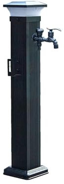 Colonne d'eau solaire LED pour robinet d'extérieur avec montage au sol, robinet de jardin, anti-gel, 78,7 x 15,2 cm