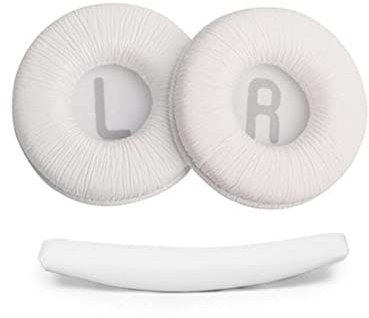 Earpads Headband Pad for JBL Tune 600 T450 T450BT T500BT JR300BT, Replacement Ear Pads Cushions Comfortable Memory Foam Noise Isolation Ear Cups Cover Headphone Repair Parts (White)
