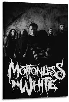 Poster, Motiv: Motionless In White Print Albumcover, signiert, limitiertes Poster, Musikcover-Poster, Pop-Hip-Hop-Rap-Sänger-Star, Musikposter, ästhetische Leinwand, Wandkunst für Mädchen und Jungen,