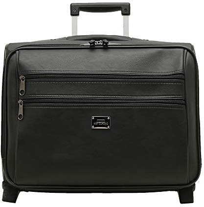 MISAKO Bass maletín ejecutivo con ruedas - Maletín con ruedas portátil - Maleta de viaje trolley portaordenador y portadocumentos Bass Negro 37 X 44 X 21 cm