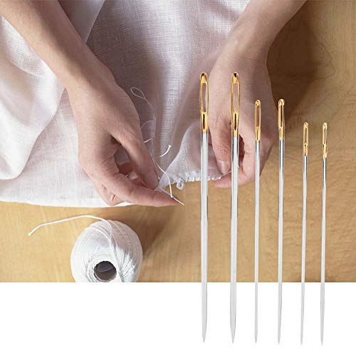 Synålar, Sysats 6 St 5,7/6,2/6,9 Cm Handsömnadsnålssats Hushållsreparationskläder Handstickad Nålsats Brodernålar Kolstål för konst- och Hantverksprojekt