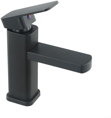 Robinet mitigeur de lavabo en acier inoxydable élégant et fonctionnel pour eau chaude et froide