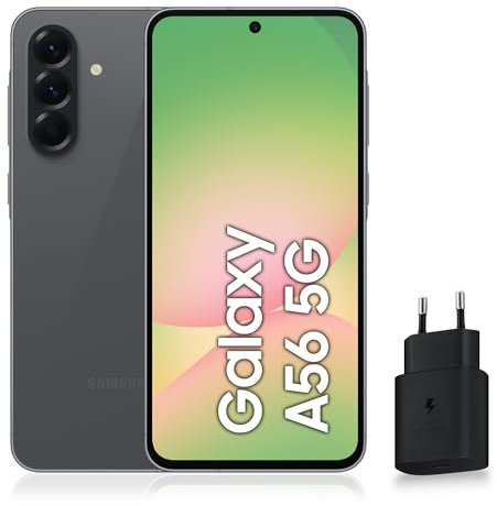 Samsung Galaxy A56 5G, Smartphone Android, 256 Go, Chargeur Secteur Rapide 25W Inclus, Smartphone déverrouillé, Graphite, Version FR