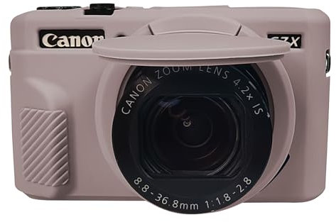 Easy Hood G7X2 Case, Camera Case for Canon G7 X Mark II, Soft Silicone Protective Cover with Removable Lens Cover for Powershot G7X Mark II DSLR Camera,Gray