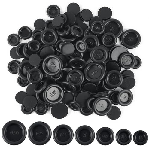 Sheryl&Rain 200 Stück Kabeldurchführung Gummi, 7 Größen Blindstopfen Gummitülle, Schwarz Gummistopfen Set, Wasserdicht Verschlussstopfen Gummi zum Schutz von Drähten, Kabel Stecker, Auto