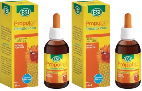 ESI - Propolaid Estratto Puro, Integratore Alimentare di Propolis, Supporta il Normale Funzionamento del Sistema Immunitario, Contrasta Sintomi da Raffreddamento, Senza Glutine e Vegetariano, 50 ml